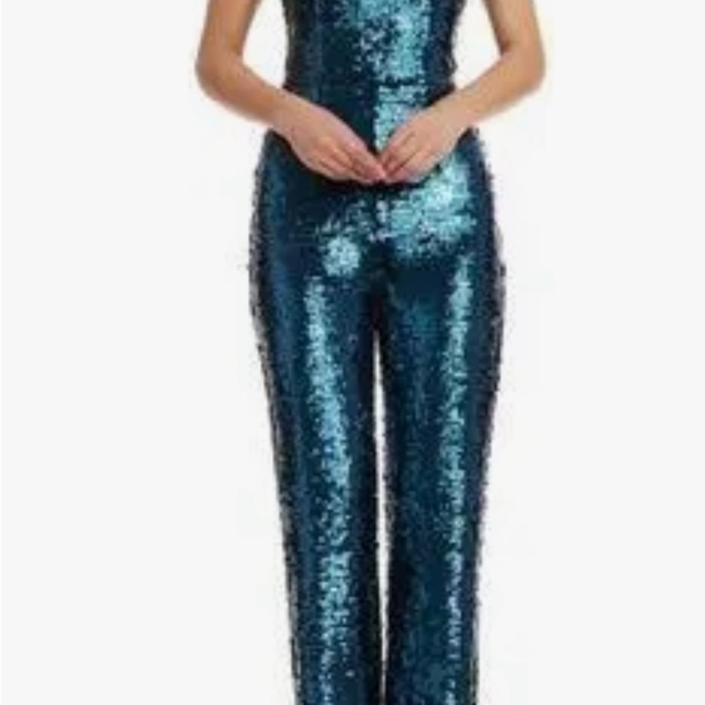 Dress the Population Emerald Sequin Jumpsuit - Picture 6 of 6